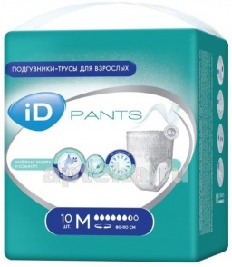 Id pants подгузники-трусы для взрослых размер medium обхват талии 80-110см n10