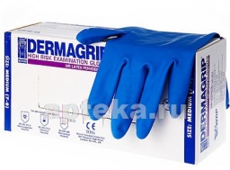 Перчатки смотровые dermagrip high risk неопудренные s n25 пар