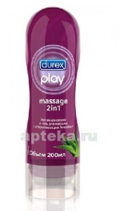 Durex гель-смазка play massage 2 в 1 aloe 200мл