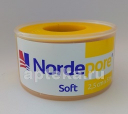 Nordeplast пластырь медицинский фиксирующий нетканый nordepore soft 2,5смх5м