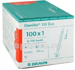 Шприц инсулиновый оптификс дуо 100 3-х компонентный 1мл n100 u-100