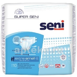 Seni super подгузники для взрослых размер extra small обхват талии 40-60 n10