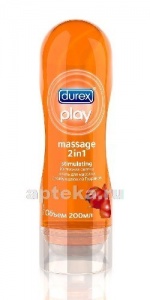 Durex гель-смазка play massage 2 в 1 stimulat 200мл