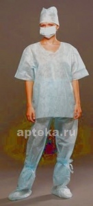 Костюм хирургический (рубашка и брюки) нестерильный размер 52-54/синий 