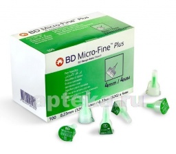 Иглы для шприц-ручки bd micro-fine plus 32g 0,23х4мм одноразового использования n100 